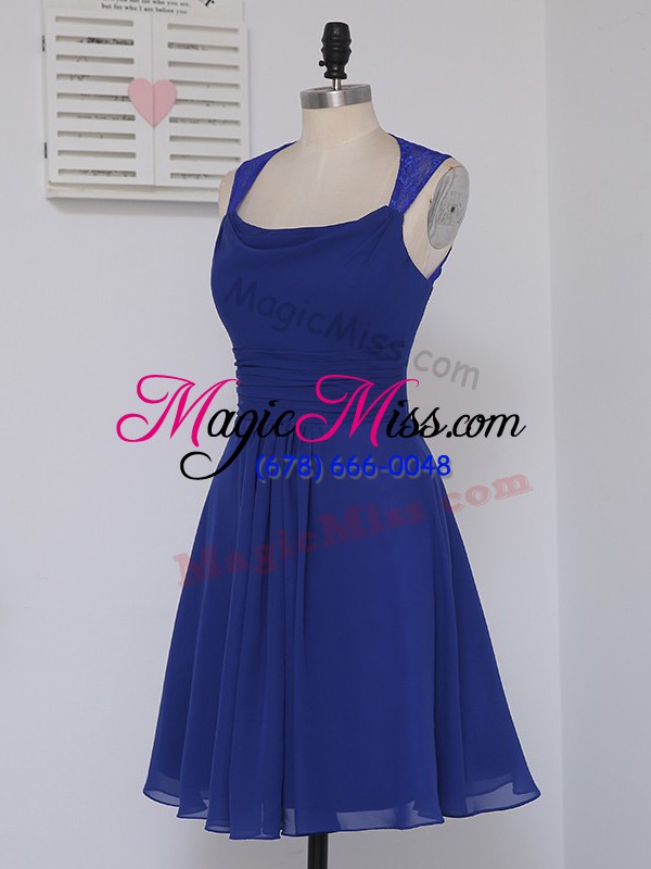 wholesale best selling royal blue sleeveless lace mini length court dresses for sweet 16