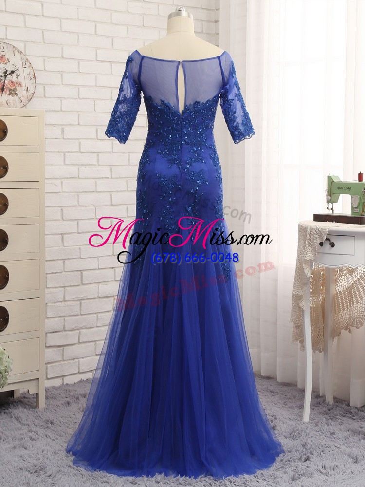 wholesale half sleeves lace and appliques zipper mother of the bride dress