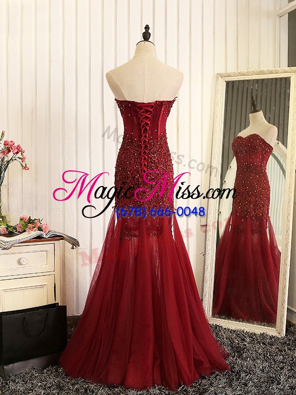 wholesale pretty floor length lace up formal evening gowns royal blue for prom and military ball with beading and lace and appliques and pleated