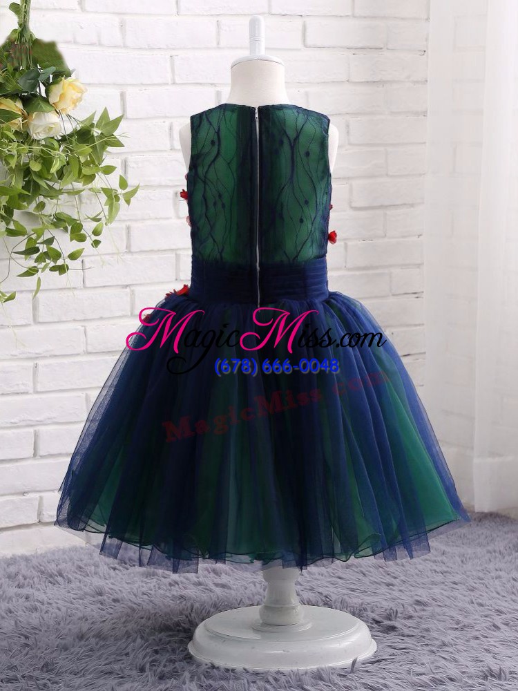 wholesale v-neck sleeveless tulle little girl pageant dress lace and appliques zipper