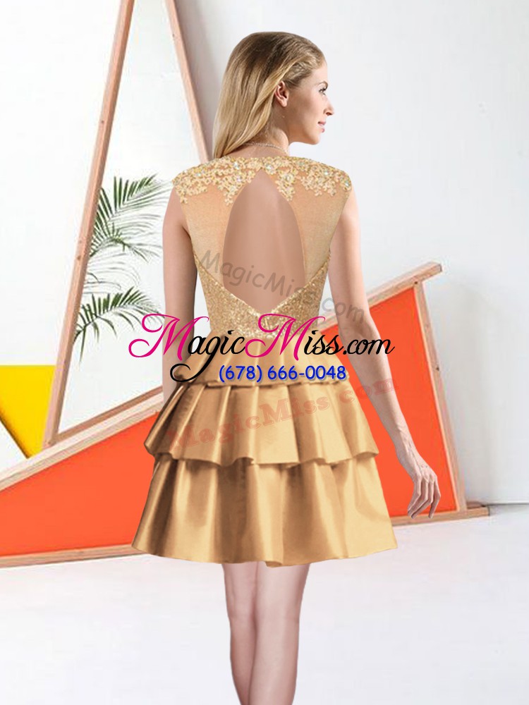 wholesale romantic sleeveless beading and lace backless wedding party dress