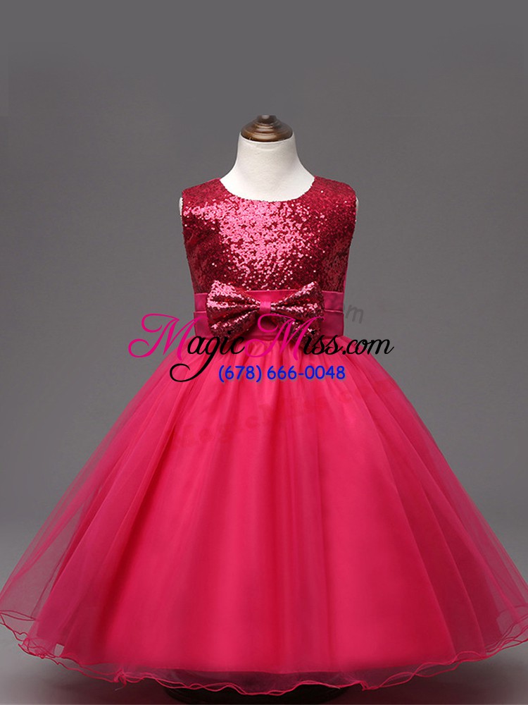 wholesale scoop sleeveless organza little girls pageant dress wholesale sequins and bowknot zipper