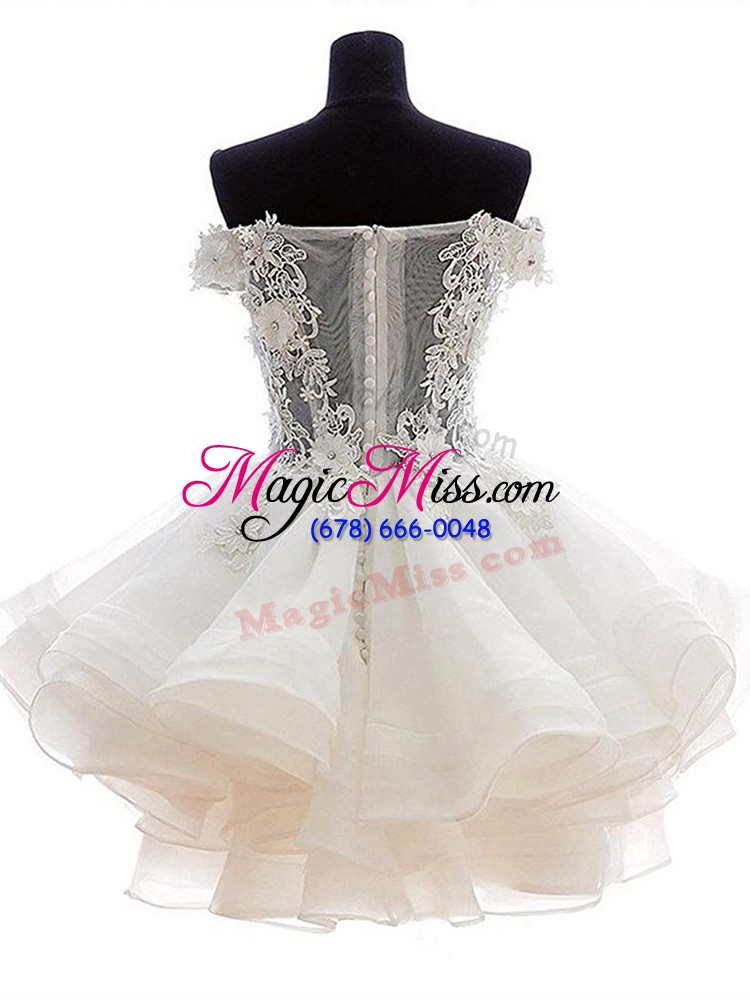 wholesale great black off the shoulder zipper beading and lace and appliques and ruffles prom evening gown sleeveless