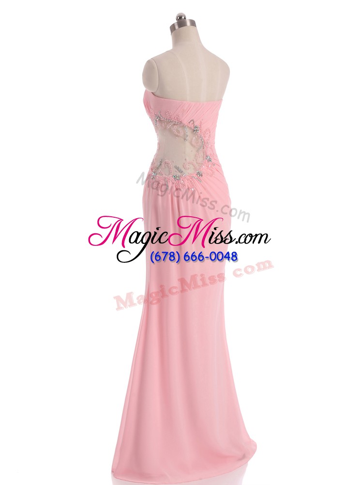 wholesale sweetheart sleeveless side zipper homecoming dress baby pink chiffon