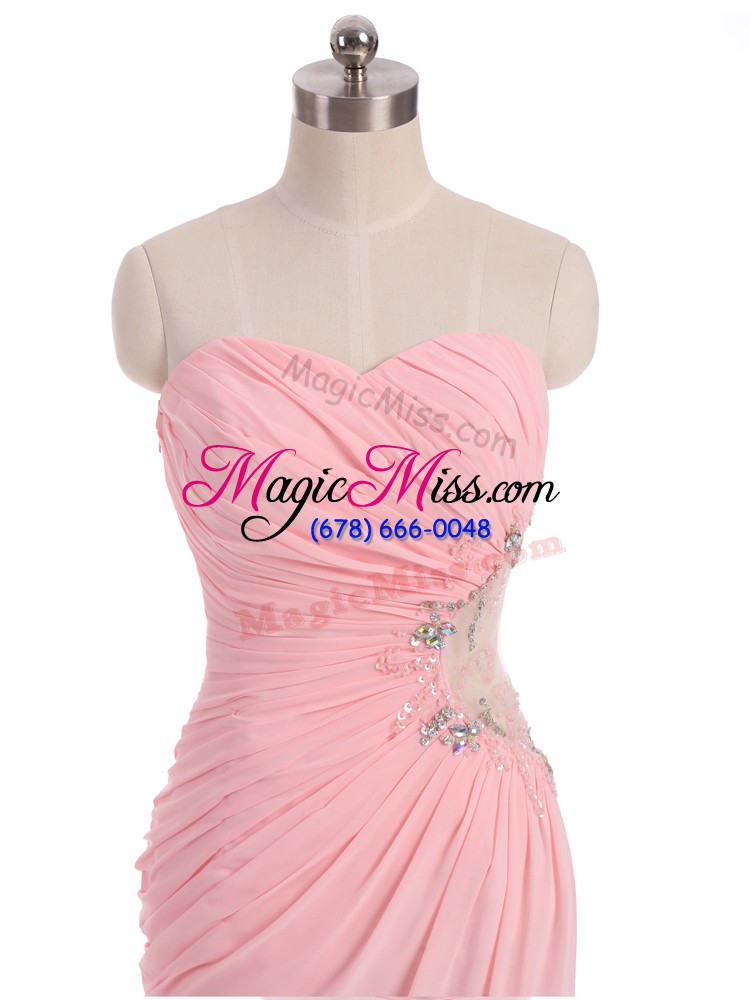 wholesale sweetheart sleeveless side zipper homecoming dress baby pink chiffon