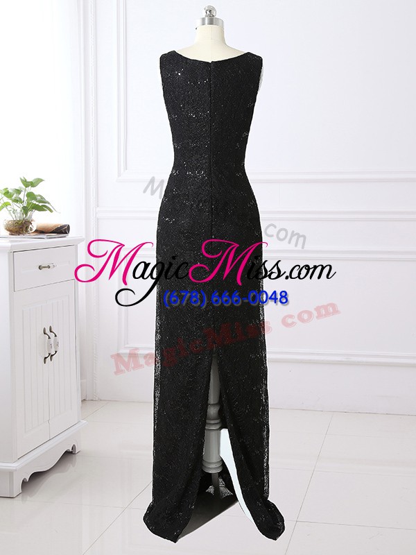 wholesale customized floor length black mother of the bride dress lace long sleeves lace