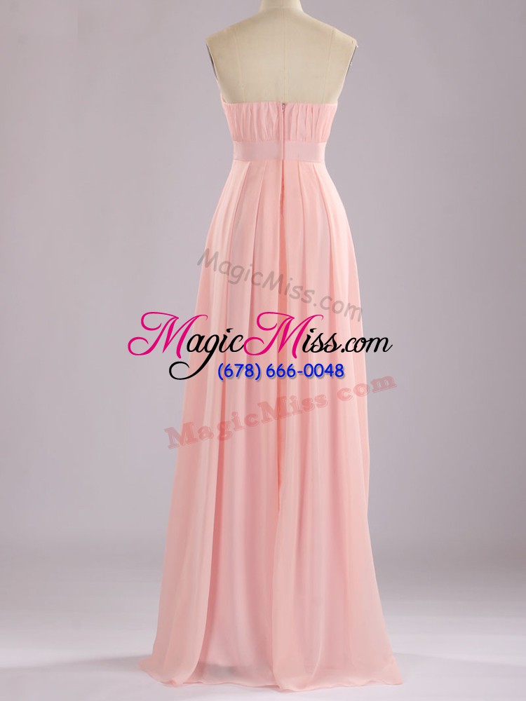 wholesale baby pink sweetheart zipper beading and ruching damas dress sleeveless