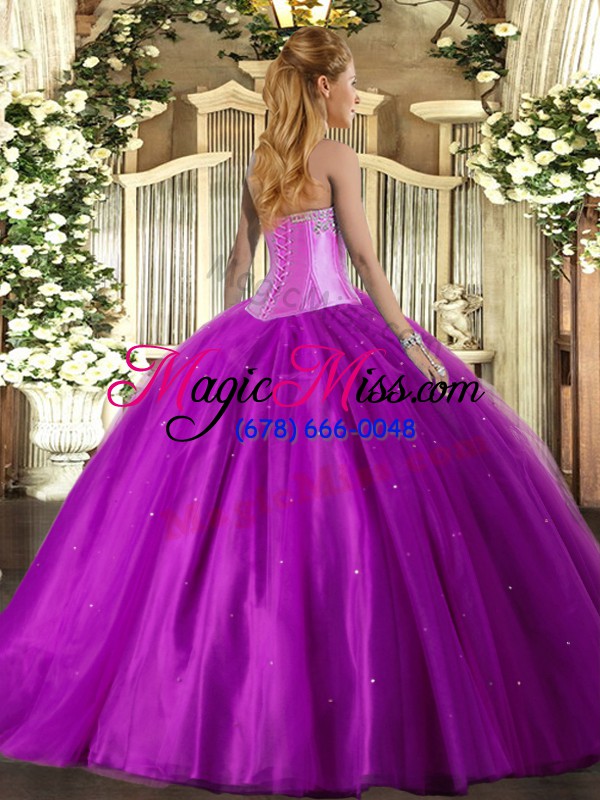 wholesale high quality beading quinceanera dresses lavender lace up sleeveless floor length