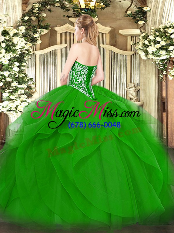 wholesale inexpensive floor length lace up sweet 16 dresses fuchsia for military ball and sweet 16 and quinceanera with beading and ruffles