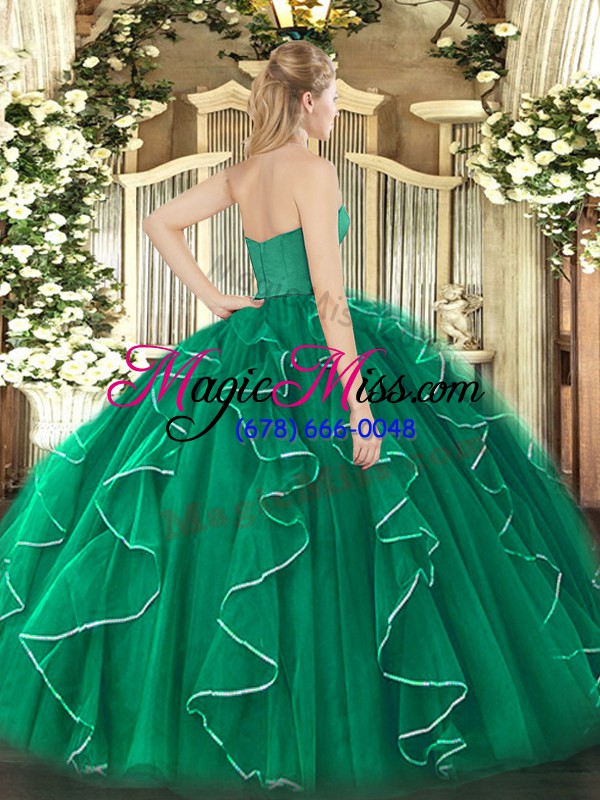 wholesale shining tulle sleeveless floor length sweet 16 quinceanera dress and ruffles