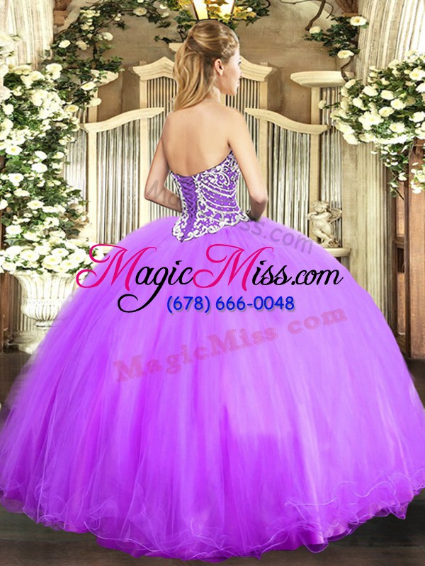 wholesale shining floor length ball gowns sleeveless lavender quinceanera dress lace up