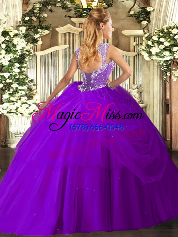wholesale floor length ball gowns sleeveless aqua blue quinceanera gown lace up