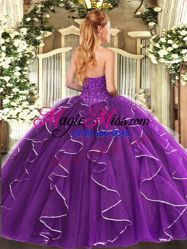 wholesale ideal blue vestidos de quinceanera military ball and sweet 16 and quinceanera with beading and ruffles sweetheart sleeveless lace up