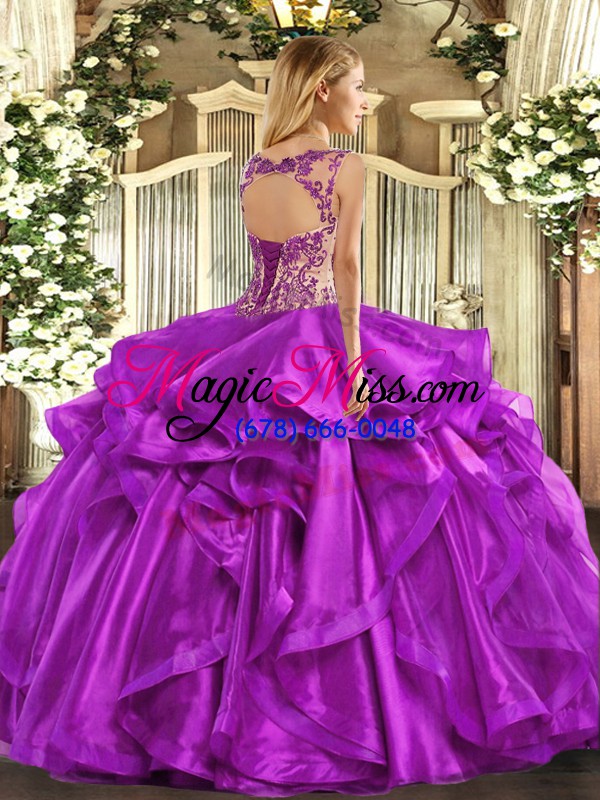 wholesale clearance cap sleeves organza floor length lace up 15 quinceanera dress in red with appliques and ruffles