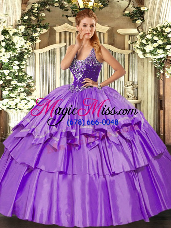 wholesale designer floor length ball gowns sleeveless lavender 15th birthday dress lace up