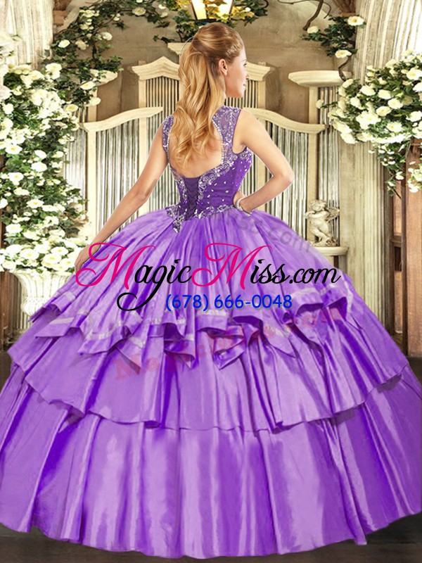 wholesale designer floor length ball gowns sleeveless lavender 15th birthday dress lace up