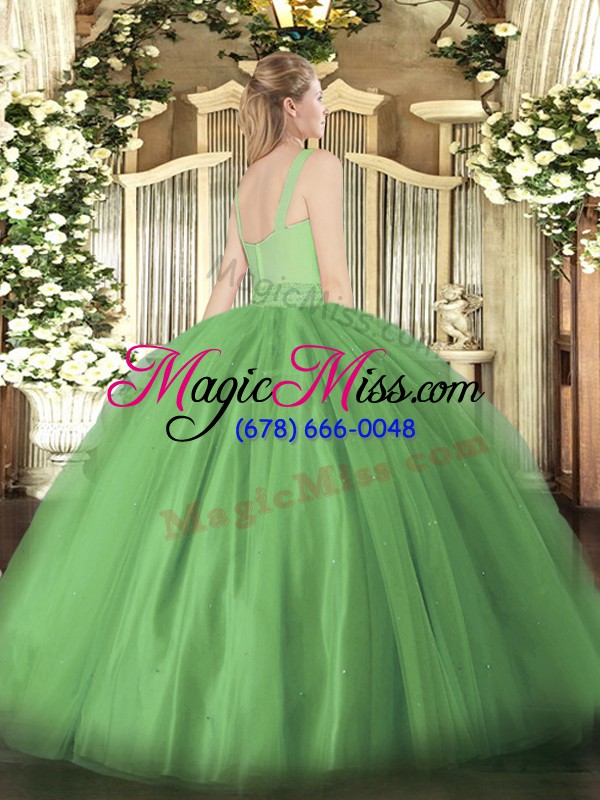 wholesale floor length ball gowns sleeveless green quinceanera gowns zipper