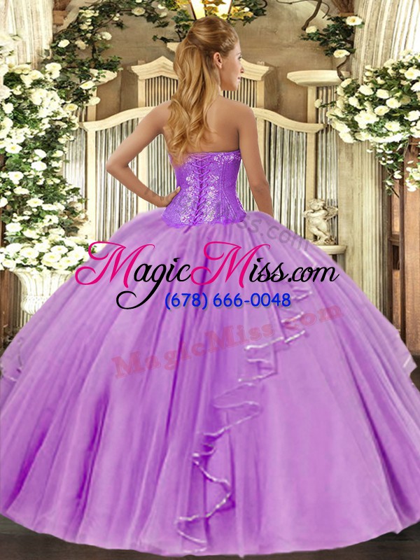 wholesale superior lavender sweetheart side zipper beading and ruffles 15 quinceanera dress sleeveless