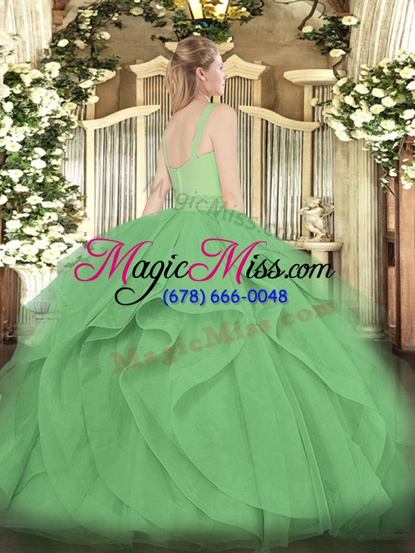 wholesale sleeveless beading and ruffles zipper quinceanera gowns