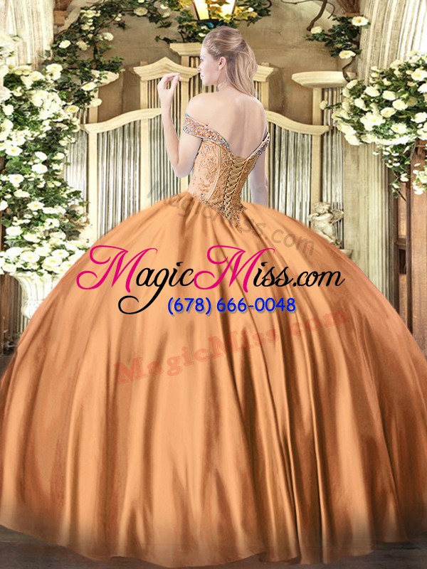 wholesale off the shoulder sleeveless quinceanera dresses floor length beading hot pink satin