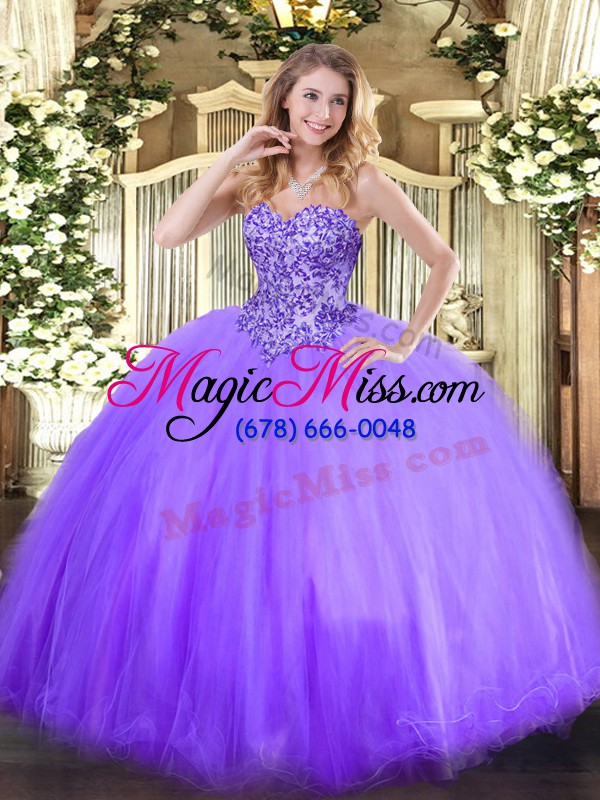 wholesale on sale lavender sweetheart lace up appliques sweet 16 dresses sleeveless