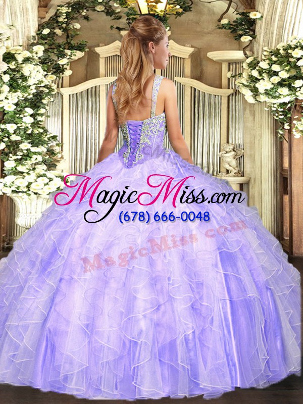 wholesale great light blue sleeveless tulle lace up 15th birthday dress for military ball and sweet 16 and quinceanera