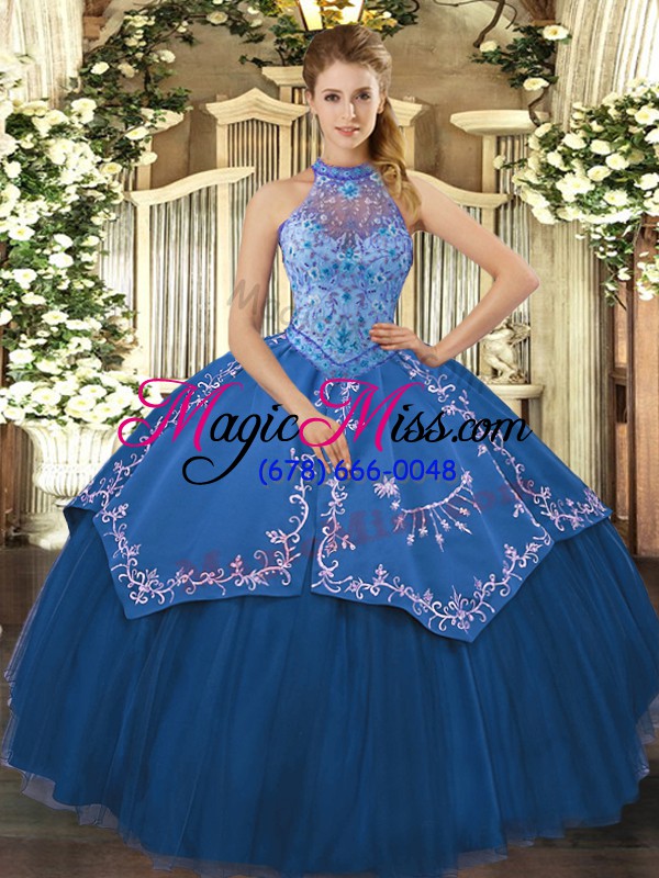 wholesale perfect sleeveless lace up floor length beading and embroidery sweet 16 dresses
