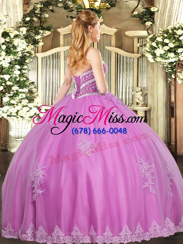 wholesale shining sleeveless beading and appliques lace up quinceanera gowns