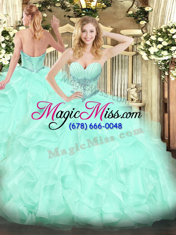 wholesale spectacular sweetheart sleeveless lace up vestidos de quinceanera apple green organza
