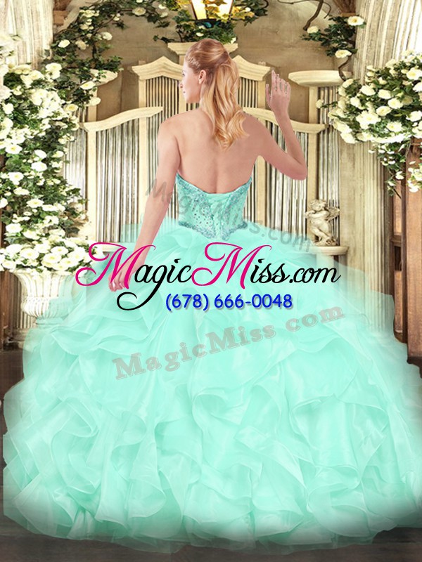 wholesale yellow sweetheart lace up beading and ruffles quinceanera dresses sleeveless