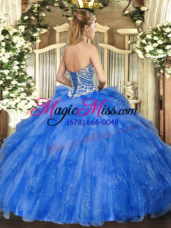 wholesale floor length blue sweet 16 dress sweetheart sleeveless lace up