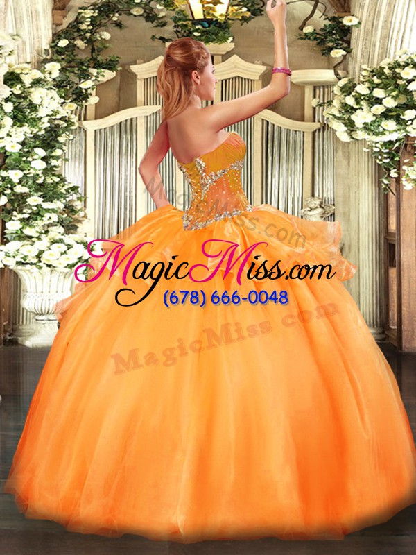 wholesale gold sweetheart lace up beading quinceanera gowns sleeveless