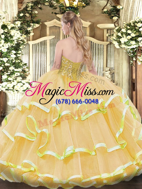 wholesale dynamic yellow green ball gowns organza sweetheart sleeveless lace floor length lace up sweet 16 dress