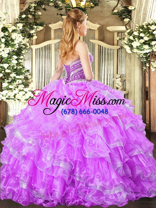 wholesale lavender sweetheart neckline ruffled layers 15th birthday dress sleeveless lace up