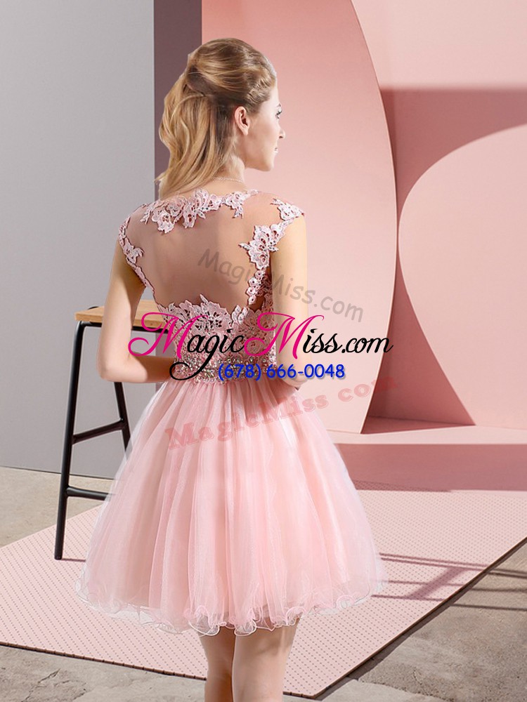 wholesale high end sleeveless beading and appliques side zipper dress for prom