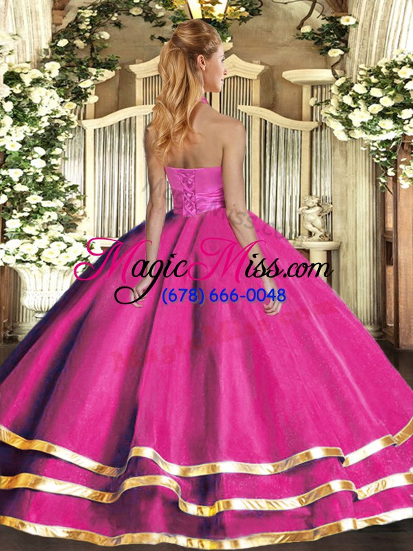 wholesale exceptional purple sleeveless tulle lace up 15th birthday dress for military ball and sweet 16 and quinceanera