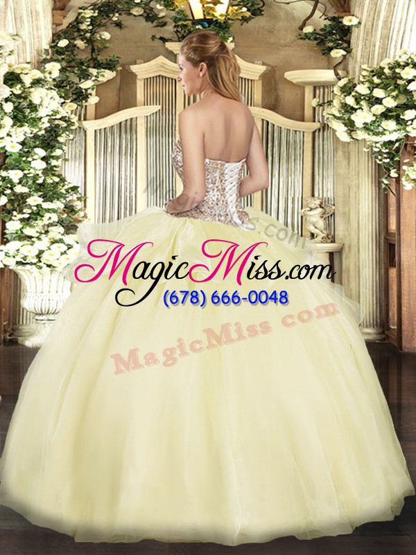 wholesale sweetheart sleeveless tulle quinceanera gown beading and ruffles lace up