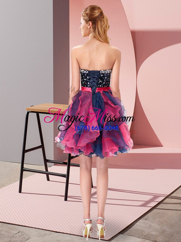 wholesale multi-color prom party dress prom and party with beading and ruffles and bowknot sweetheart sleeveless lace up