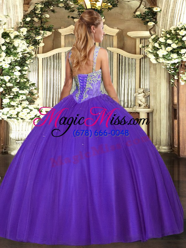 wholesale dramatic sleeveless floor length beading lace up quinceanera gowns with fuchsia