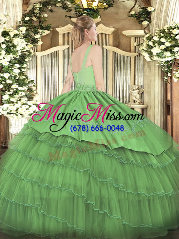 wholesale enchanting floor length dark green 15th birthday dress straps sleeveless zipper