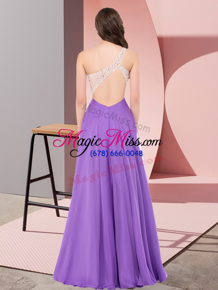 wholesale one shoulder sleeveless chiffon prom dresses beading lace up