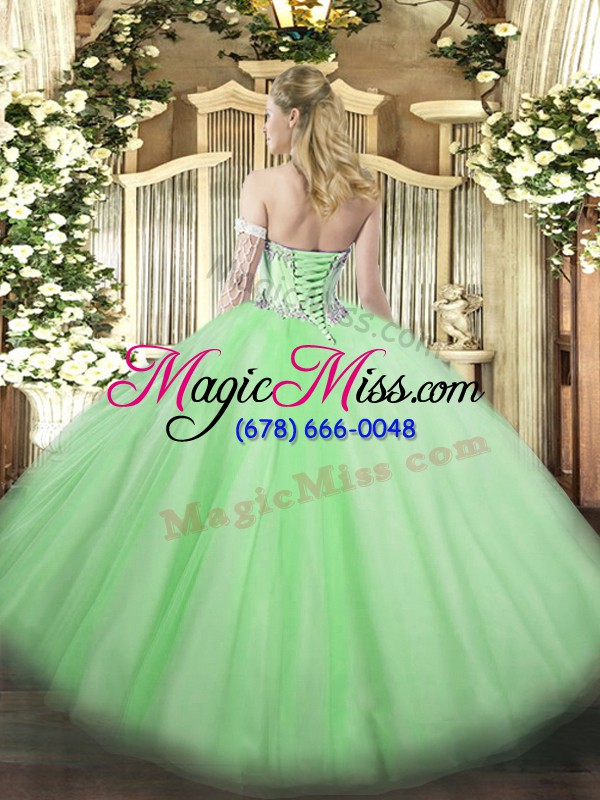 wholesale fashionable sleeveless lace up floor length beading sweet 16 dress