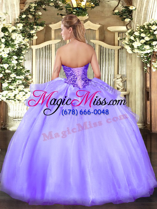 wholesale appliques quinceanera gowns lavender lace up sleeveless floor length