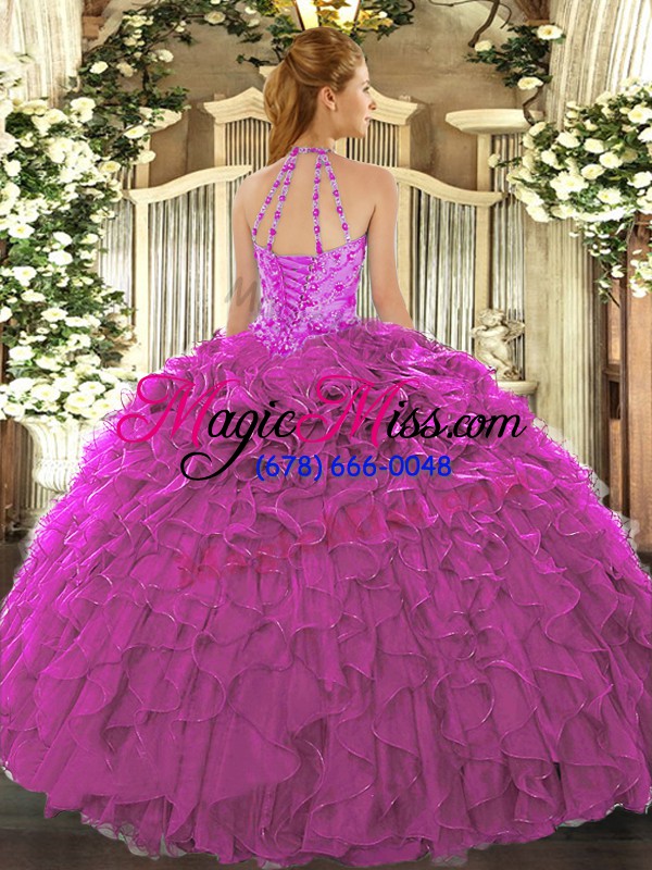 wholesale red lace up quinceanera gowns beading and ruffles sleeveless floor length