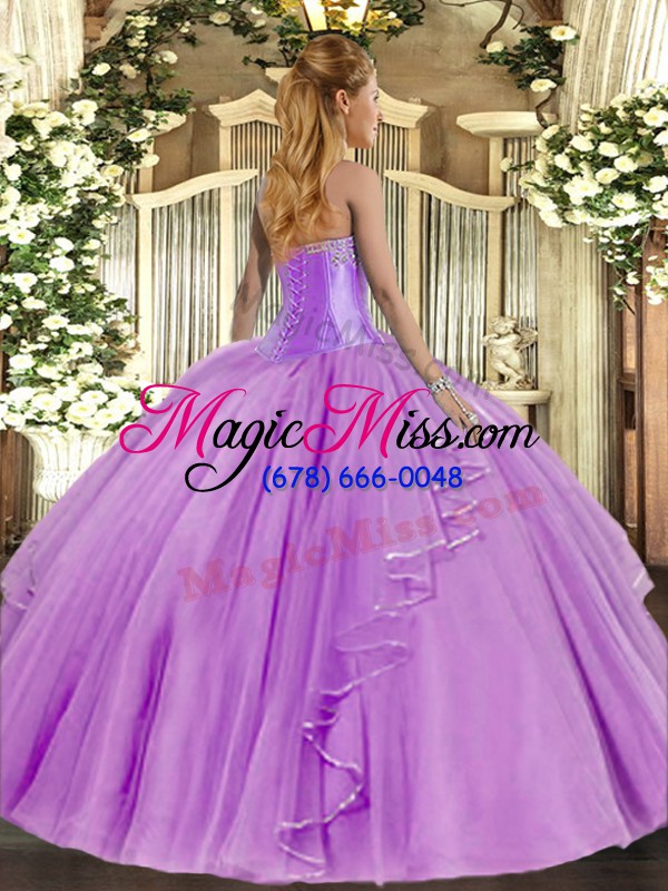 wholesale sleeveless beading and ruffles lace up quinceanera gowns