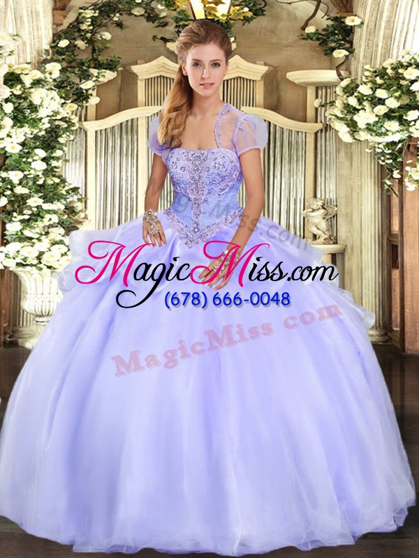 wholesale decent floor length ball gowns sleeveless lavender quinceanera gown lace up