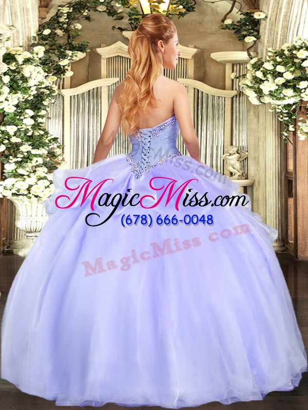 wholesale decent floor length ball gowns sleeveless lavender quinceanera gown lace up