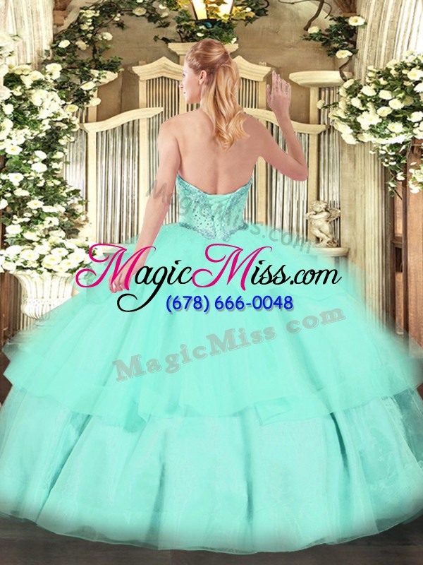 wholesale sweetheart sleeveless lace up quinceanera dress apple green tulle