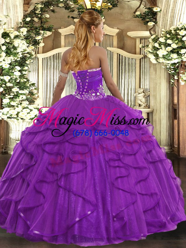 wholesale romantic teal strapless lace up beading and ruffles sweet 16 quinceanera dress sleeveless