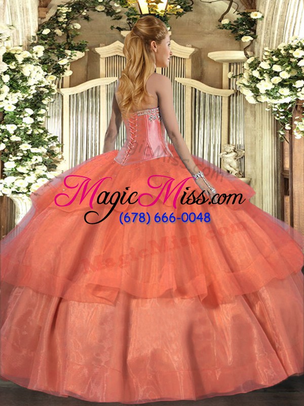 wholesale on sale hot pink sleeveless beading and ruffled layers floor length sweet 16 dresses